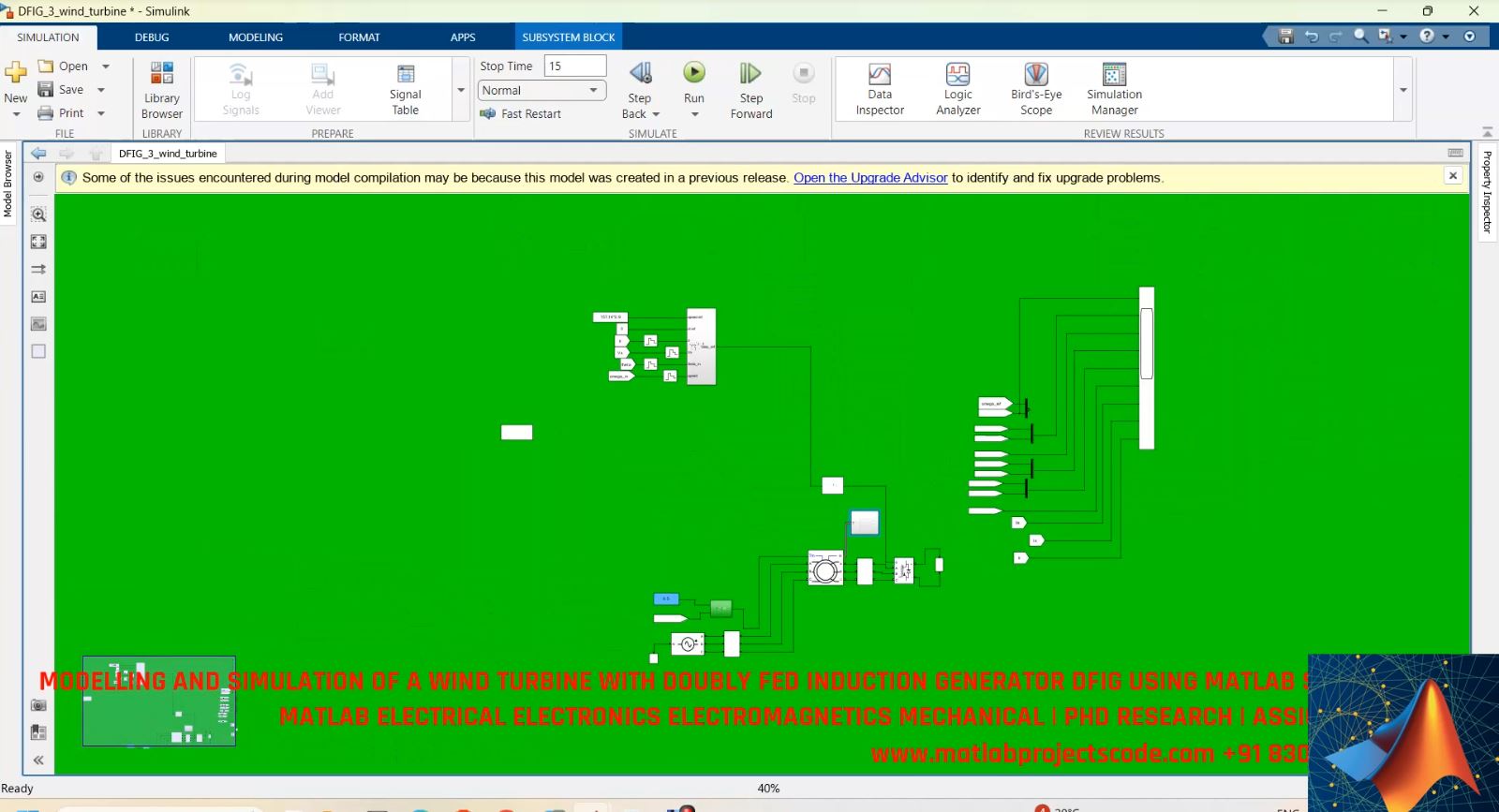 MODELLING AND SIMULATION OF A WIND TURBINE WITH DOUBLY FED INDUCTION GENERATOR DFIG USING MATLAB SIMULINK